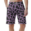 Black And Purple Cow Print Men's Shorts-grizzshop