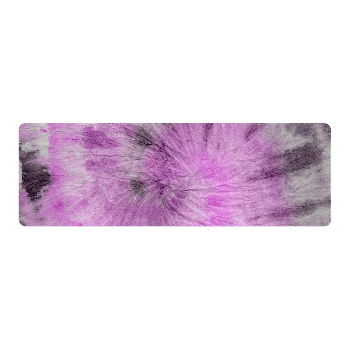 Black And Purple Tie Dye Thin Yoga Mat-grizzshop