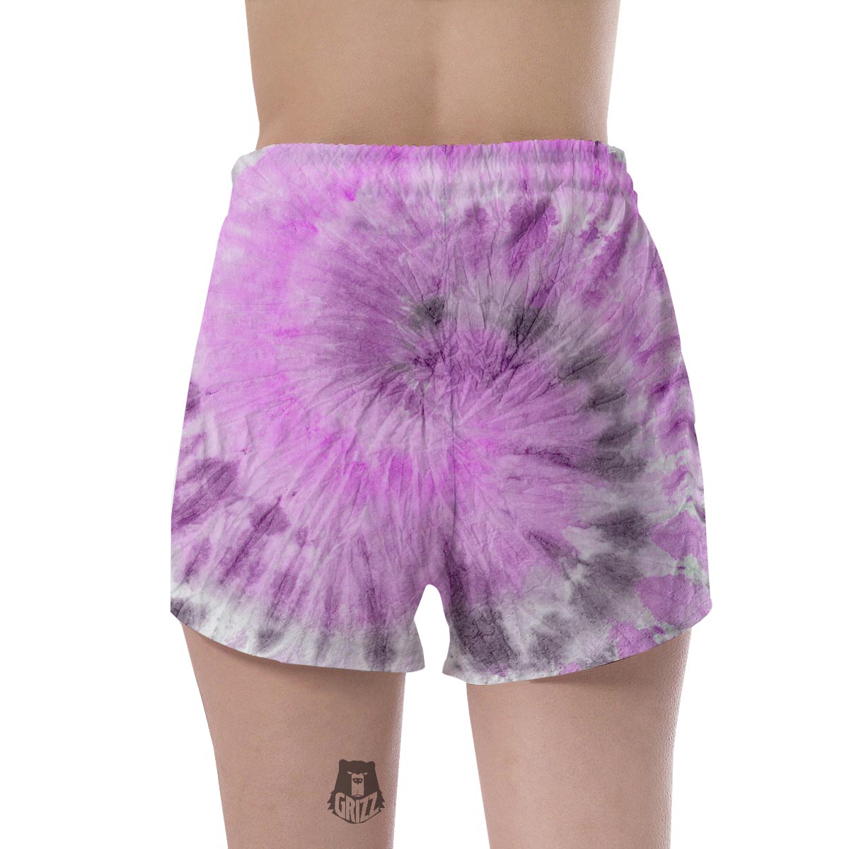 Black And Purple Tie Dye Women's Shorts-grizzshop