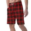 Black And Red Plaid Tartan Men's Shorts-grizzshop