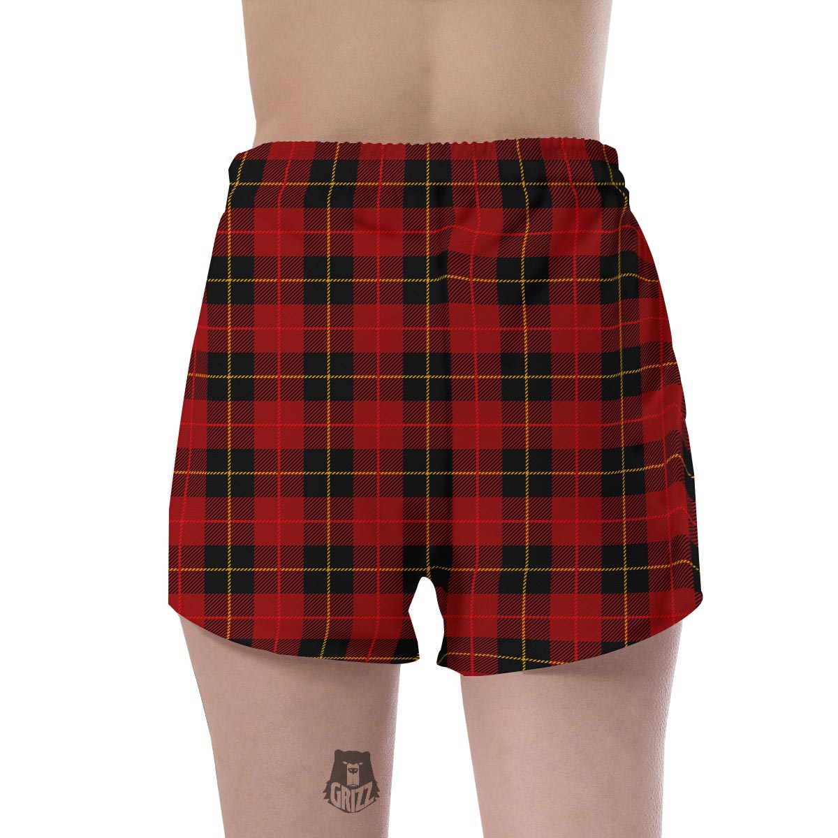 Black And Red Plaid Tartan Women's Shorts-grizzshop