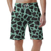 Black And Teal Cow Print Men's Shorts-grizzshop