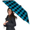 Black And Turquoise Check Print Pattern Umbrella-grizzshop