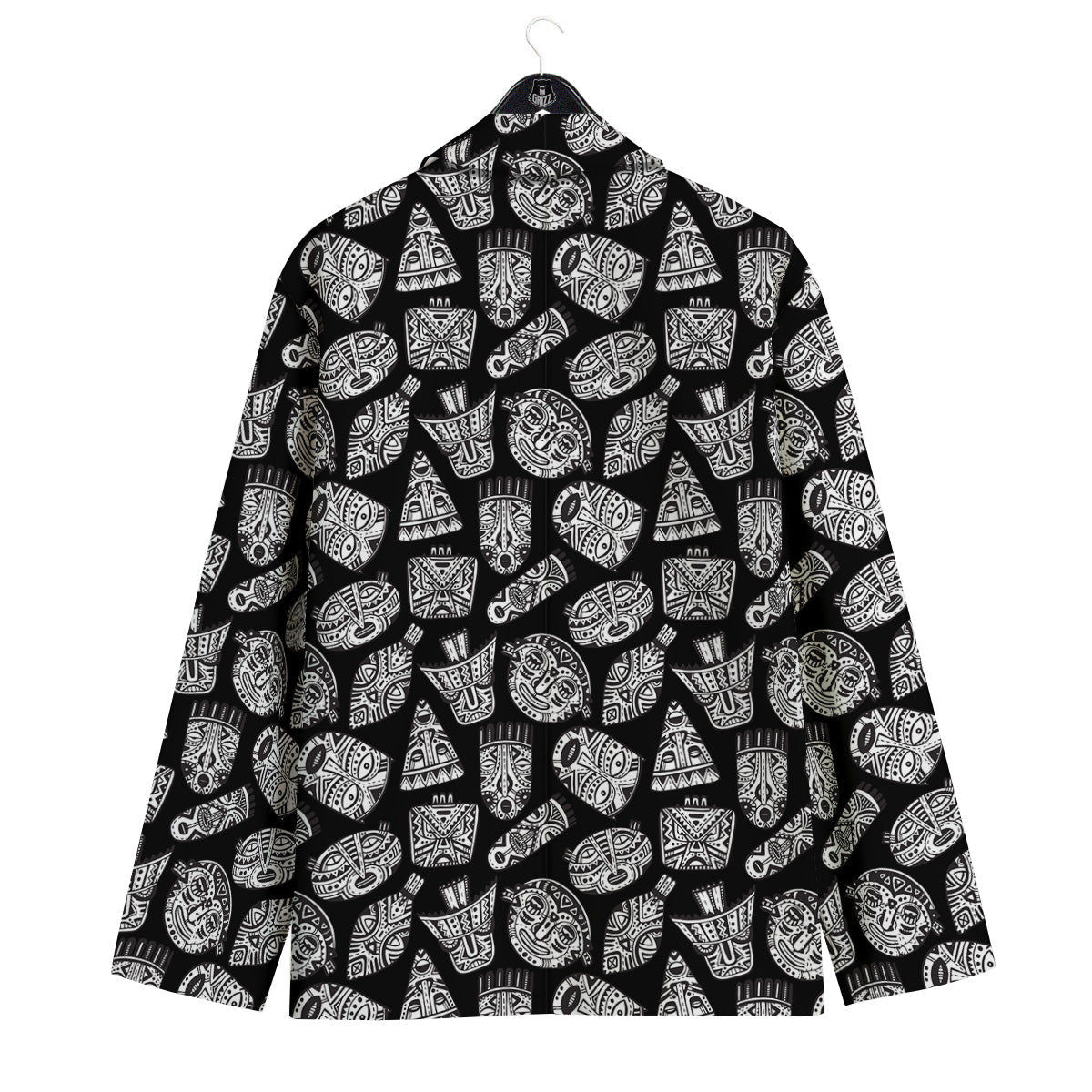 Black And White African Fancy Masks Print Pattern Men's Sport Coat-grizzshop