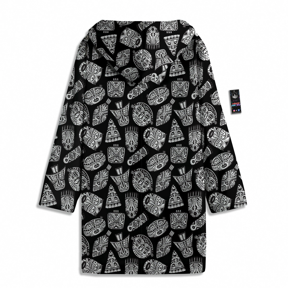 Black And White African Fancy Masks Print Pattern Men's Windbreaker Jacket-grizzshop