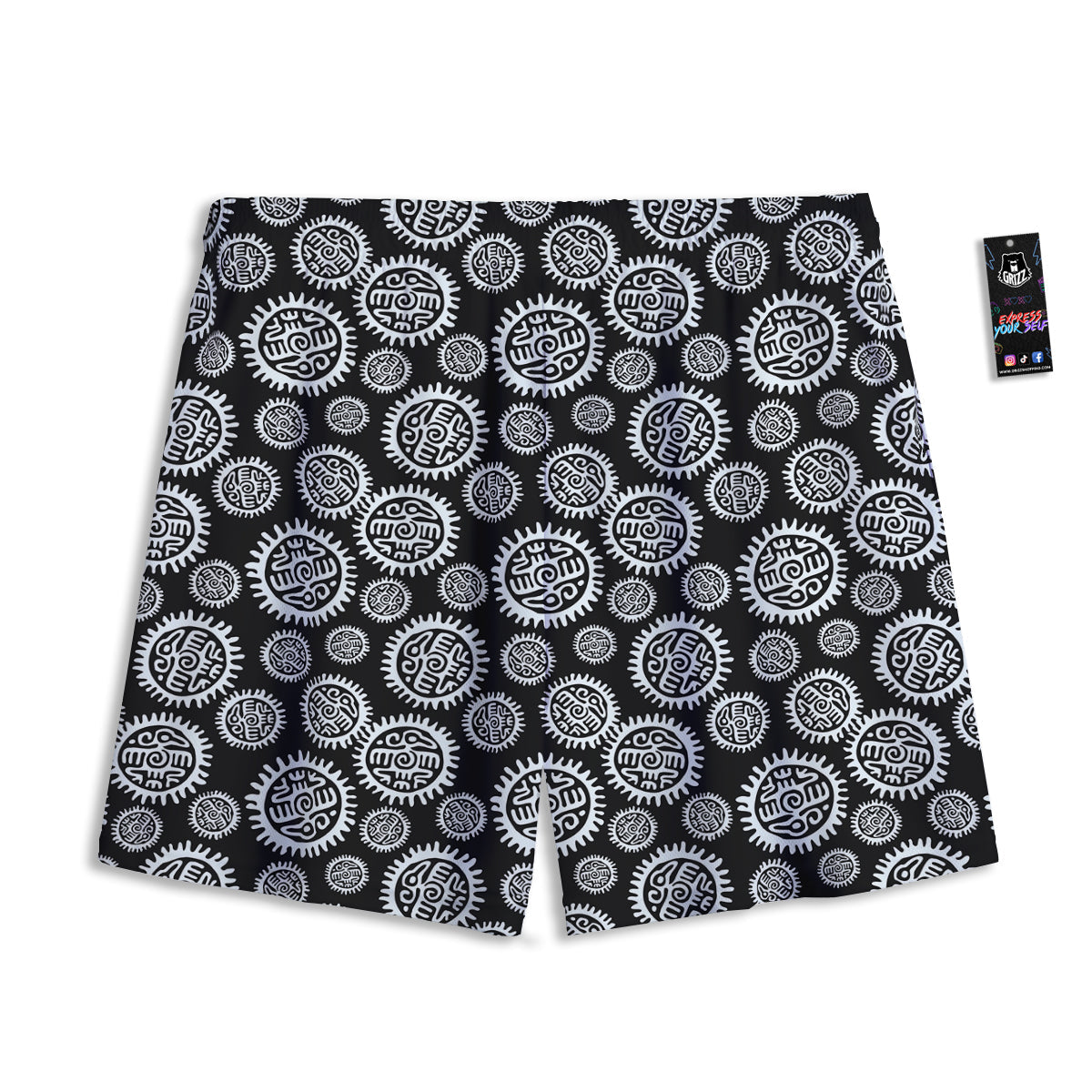 Cannabis Leaf Forest Green Print Mesh Shorts
