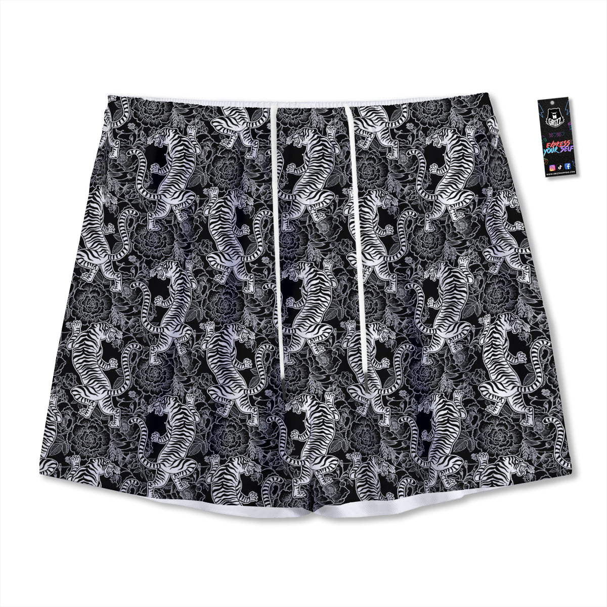 Cannabis Leaf Gold Print Pattern Mesh Shorts