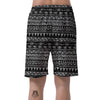 Black And White Doodle Tribal Aztec Print Men's Shorts-grizzshop