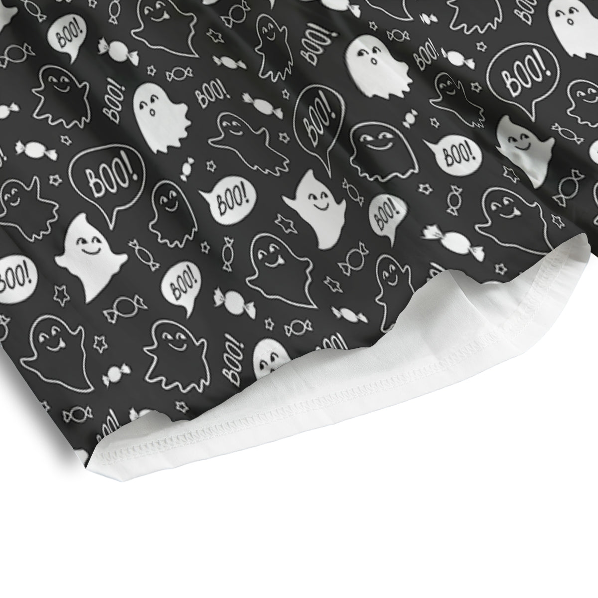 Black And White Ghost Boo Print Pattern Men's Athletic Shorts