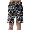 Black And White Graffiti Doodle Text Print Men's Shorts-grizzshop