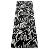 Black And White Graffiti Doodle Text Print Thin Yoga Mat-grizzshop