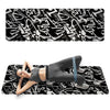 Black And White Graffiti Doodle Text Print Thin Yoga Mat-grizzshop