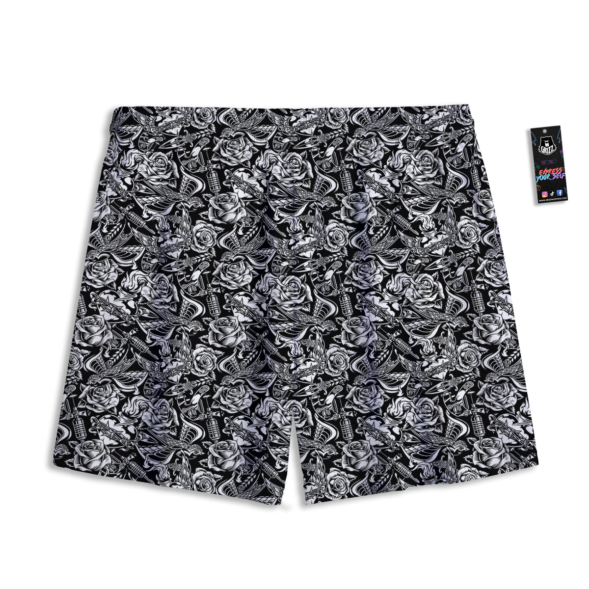 Capricorn Sign Black And Gold Print Mesh Shorts