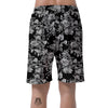 Black And White Rose Flower Men's Shorts-grizzshop