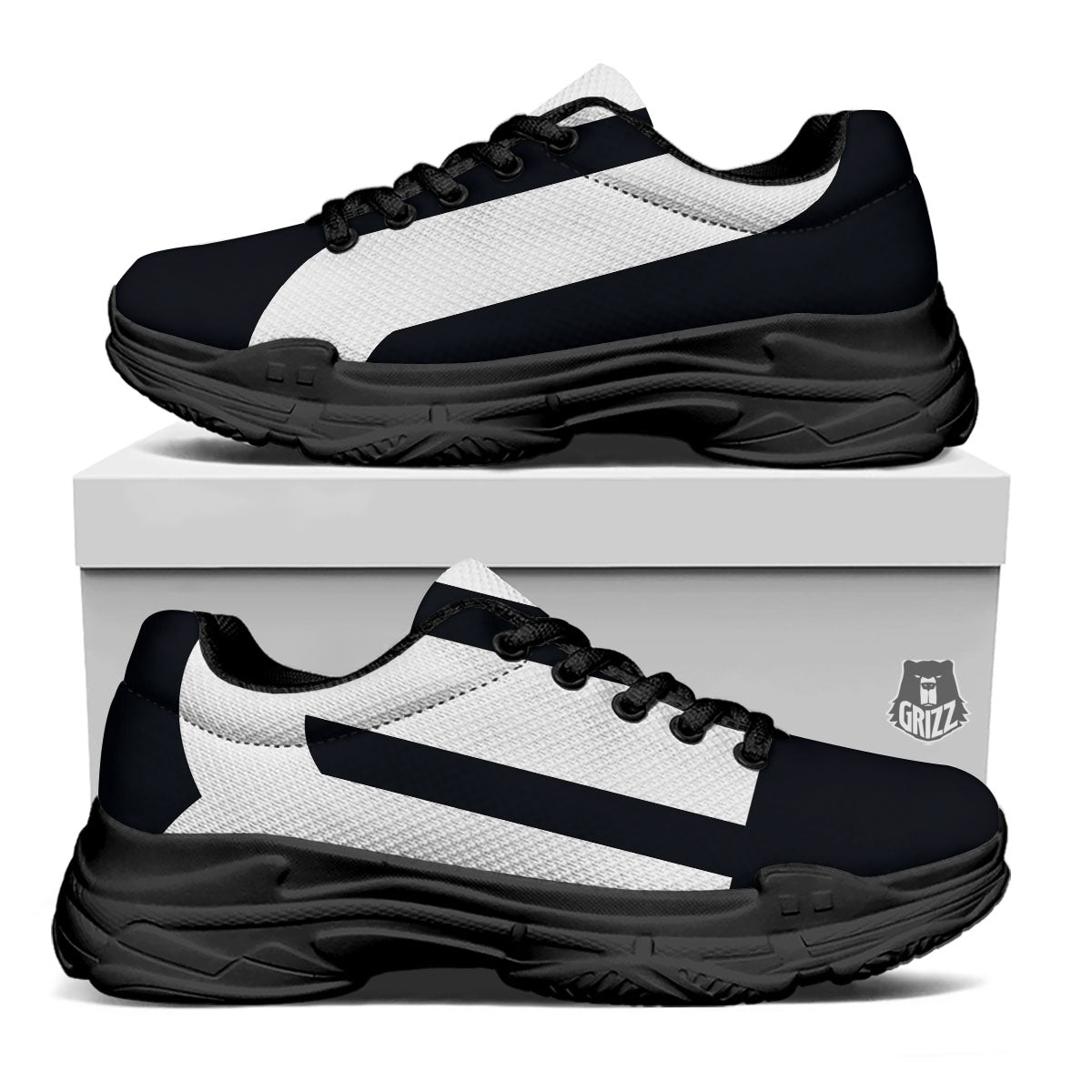 Black And White Scorpio Sign Print Black Chunky Shoes-grizzshop