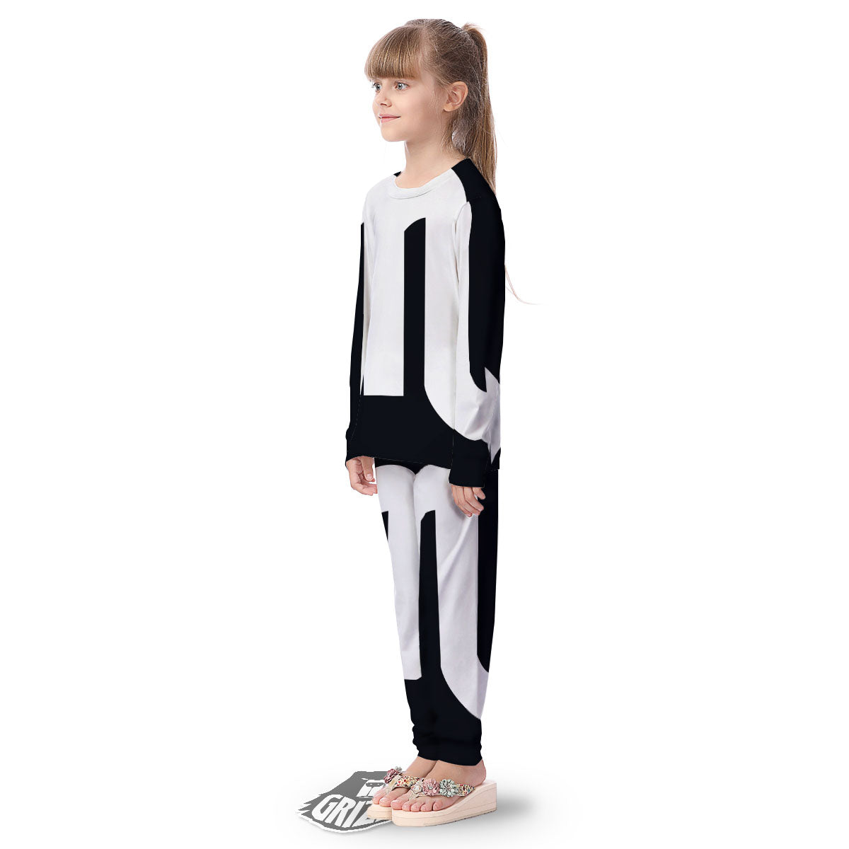 Black And White Scorpio Sign Print Kid's Pajamas-grizzshop