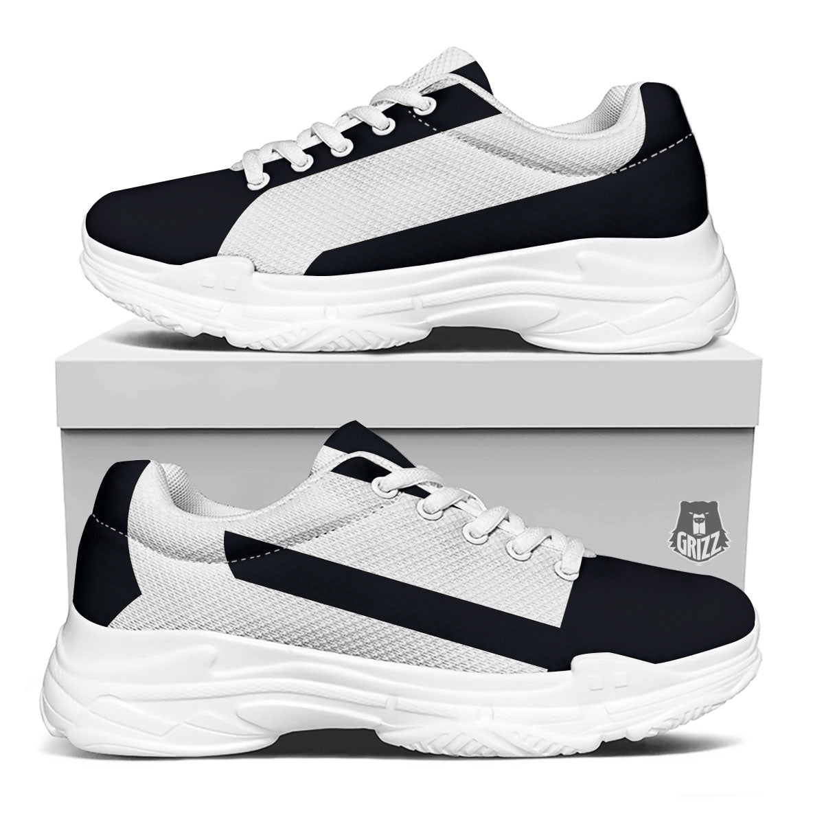 Black And White Scorpio Sign Print White Chunky Shoes-grizzshop