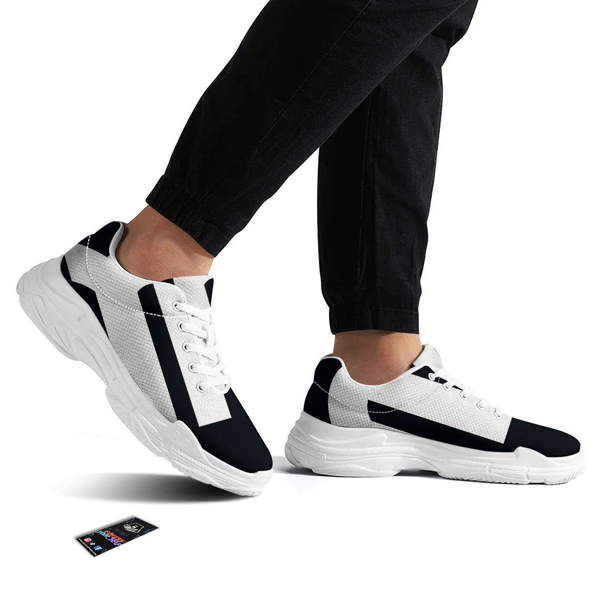 Black And White Scorpio Sign Print White Chunky Shoes-grizzshop