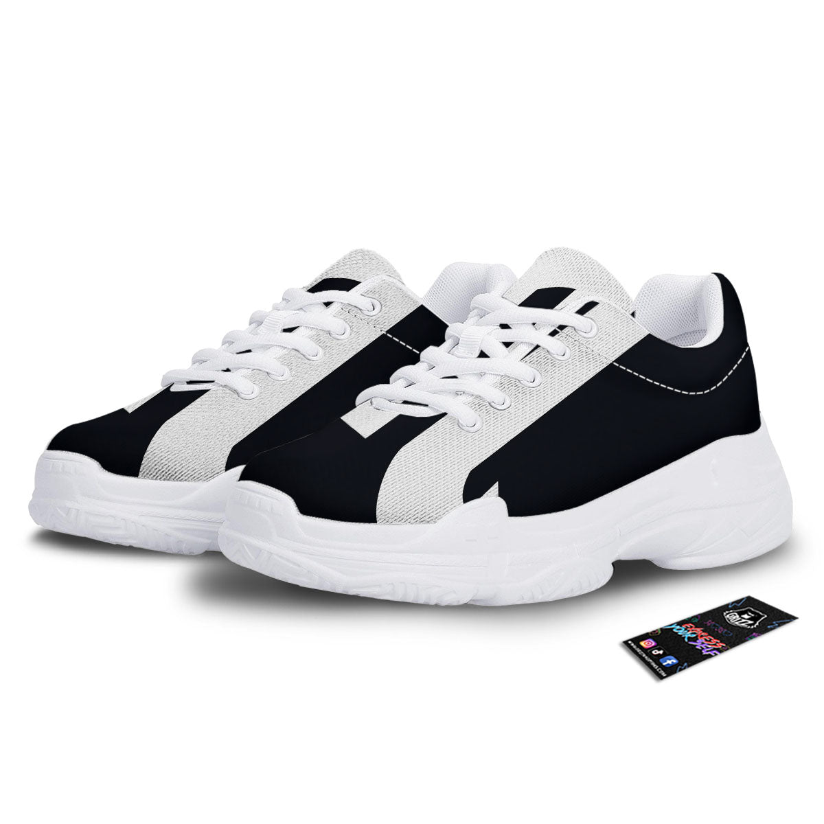 Black And White Scorpio Sign Print White Chunky Shoes-grizzshop