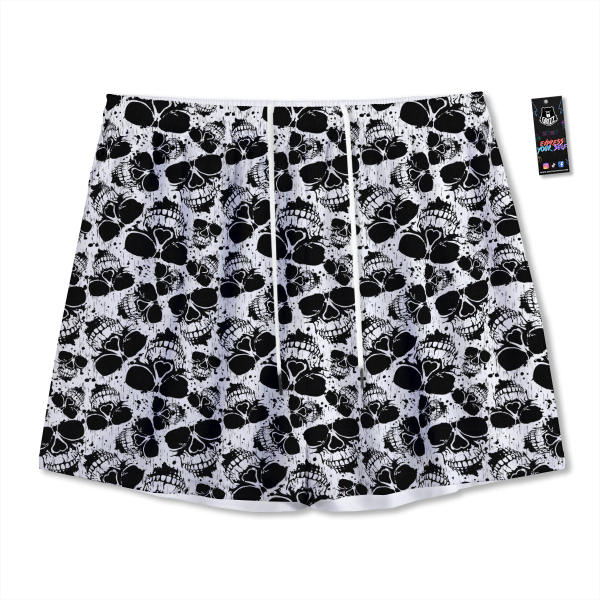 Christmas Decorated Tree Print Mesh Shorts