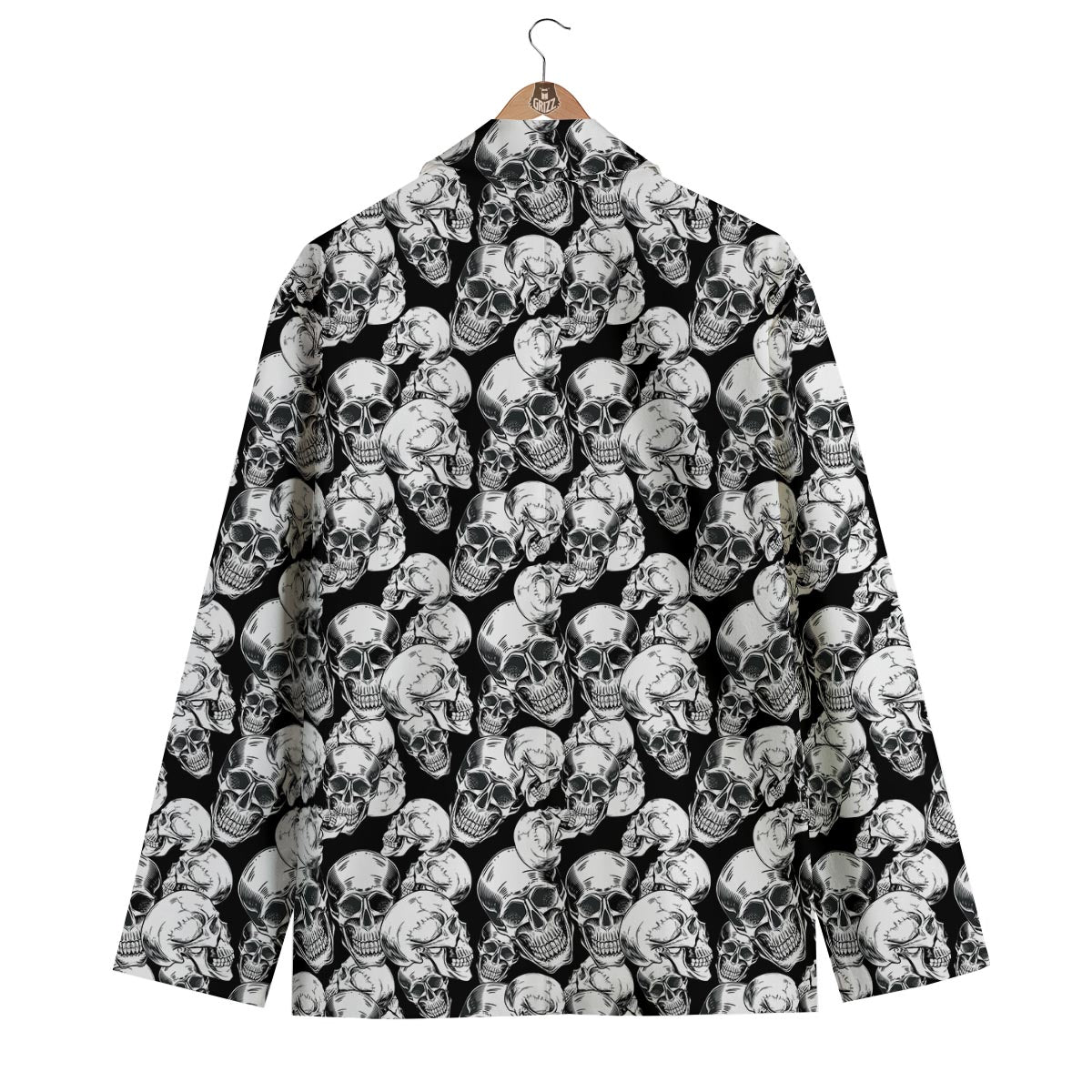 Black And White Skull Men's Blazer-grizzshop