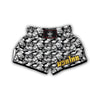 Black And White Skull Muay Thai Boxing Shorts-grizzshop