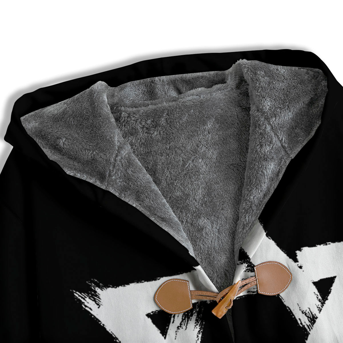 Black And White Star of David Print Men's Windbreaker Jacket-grizzshop