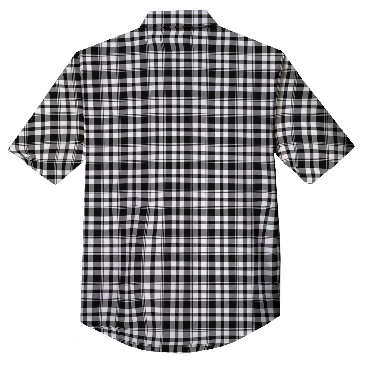 Black And White Tartan Print Pattern Button Up Shirt-grizzshop