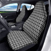 Black And White Tartan Print Pattern Car Seat Covers-grizzshop