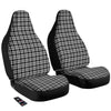 Black And White Tartan Print Pattern Car Seat Covers-grizzshop