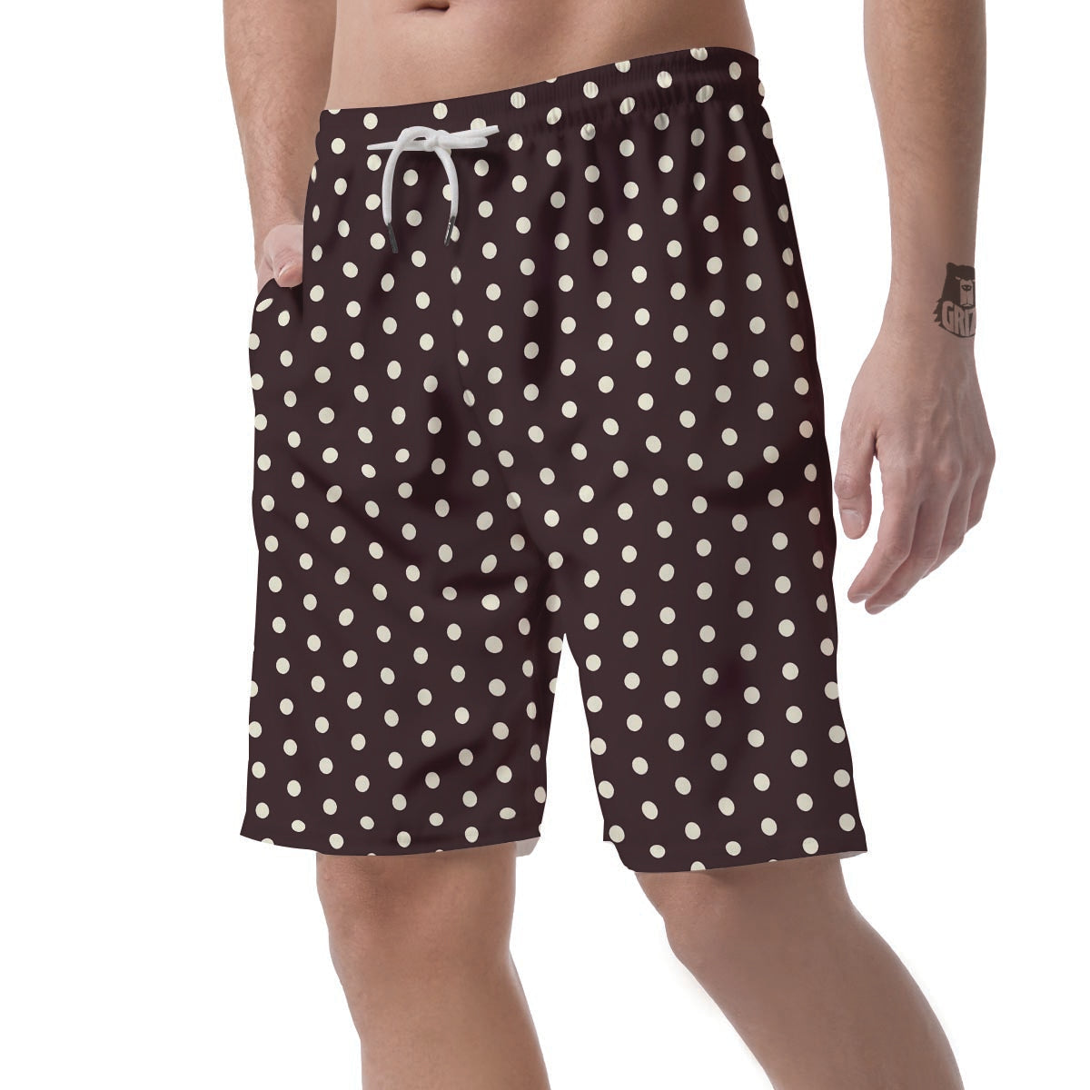 Black And White Tiniy Polka Dot Men's Shorts-grizzshop