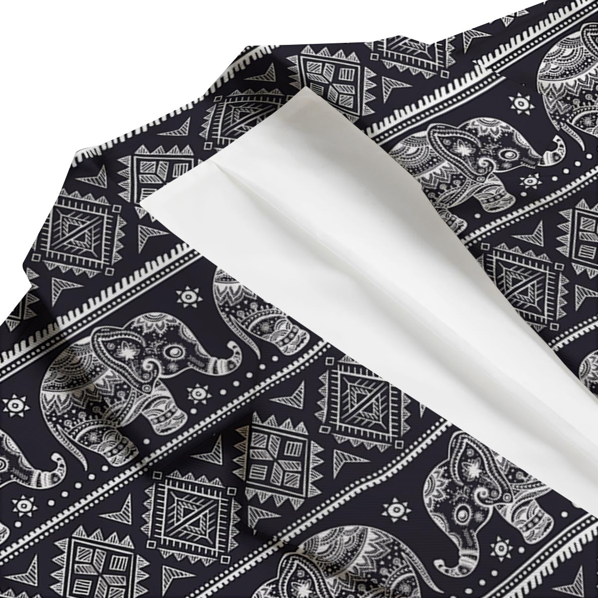 Black Aztec Elephant Pattern Print Men's Blazer-grizzshop