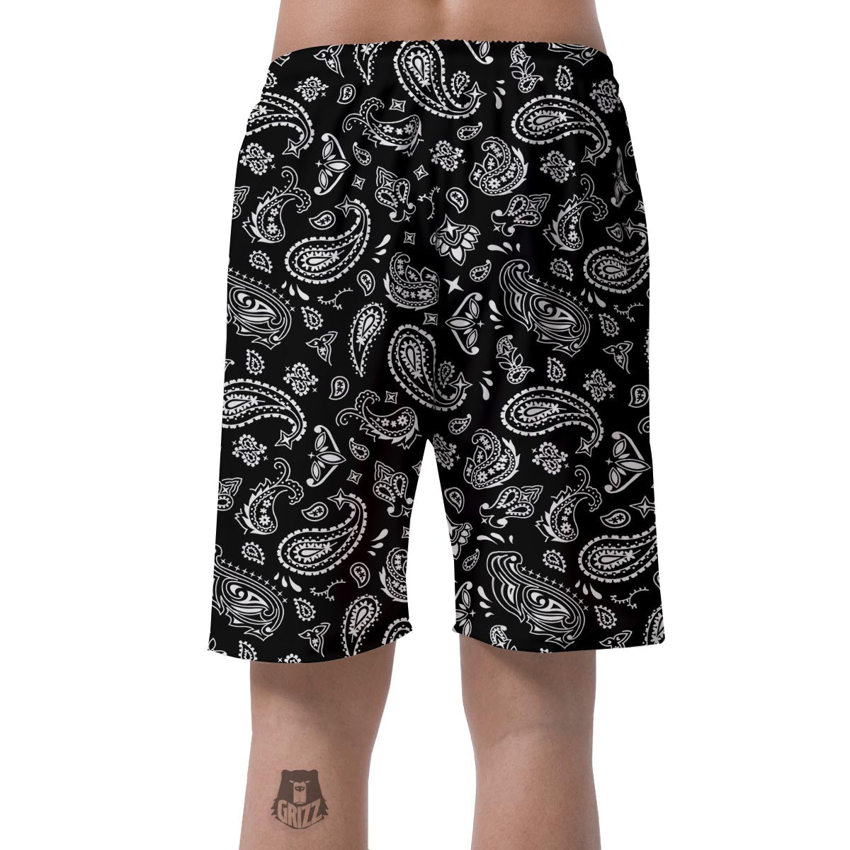 Black Bandana Men's Shorts-grizzshop