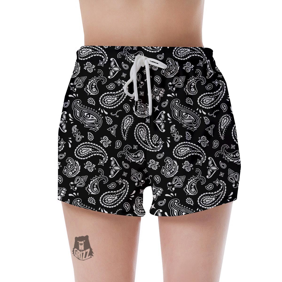 Black Bandana Women's Shorts-grizzshop