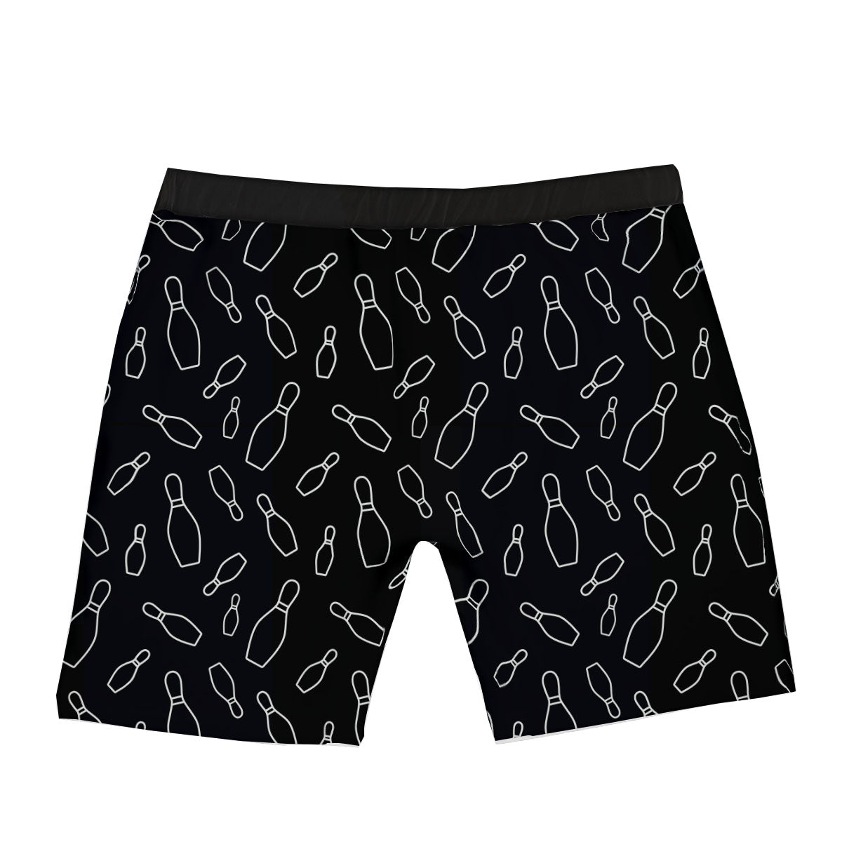 Black Bowling Pins Print Pattern Boxer Briefs-grizzshop