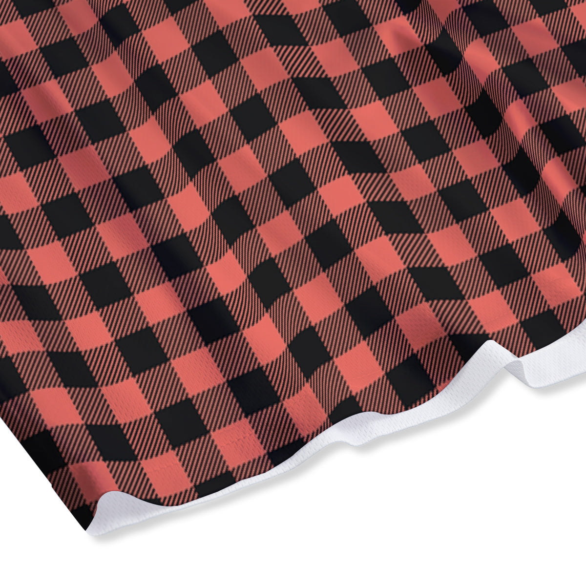 Black Argyle And Deep Pink Print Pattern Mesh Shorts