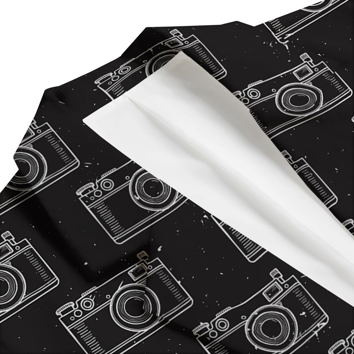 Black Camera Print Pattern Men's Blazer-grizzshop