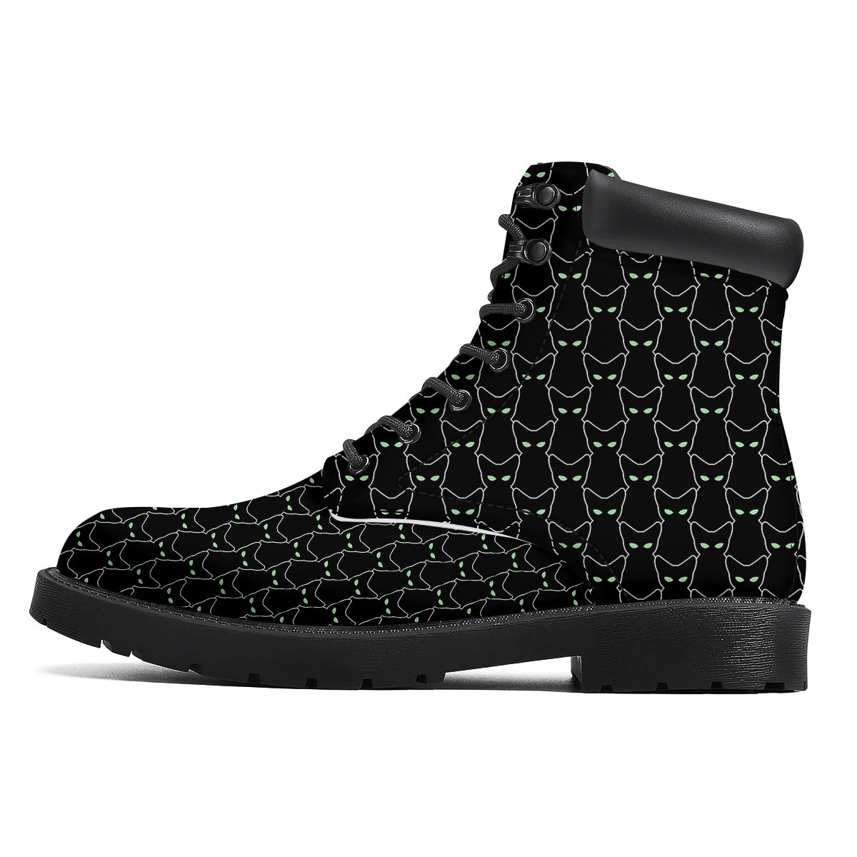 Black Cat Alien Print Pattern Boots-grizzshop