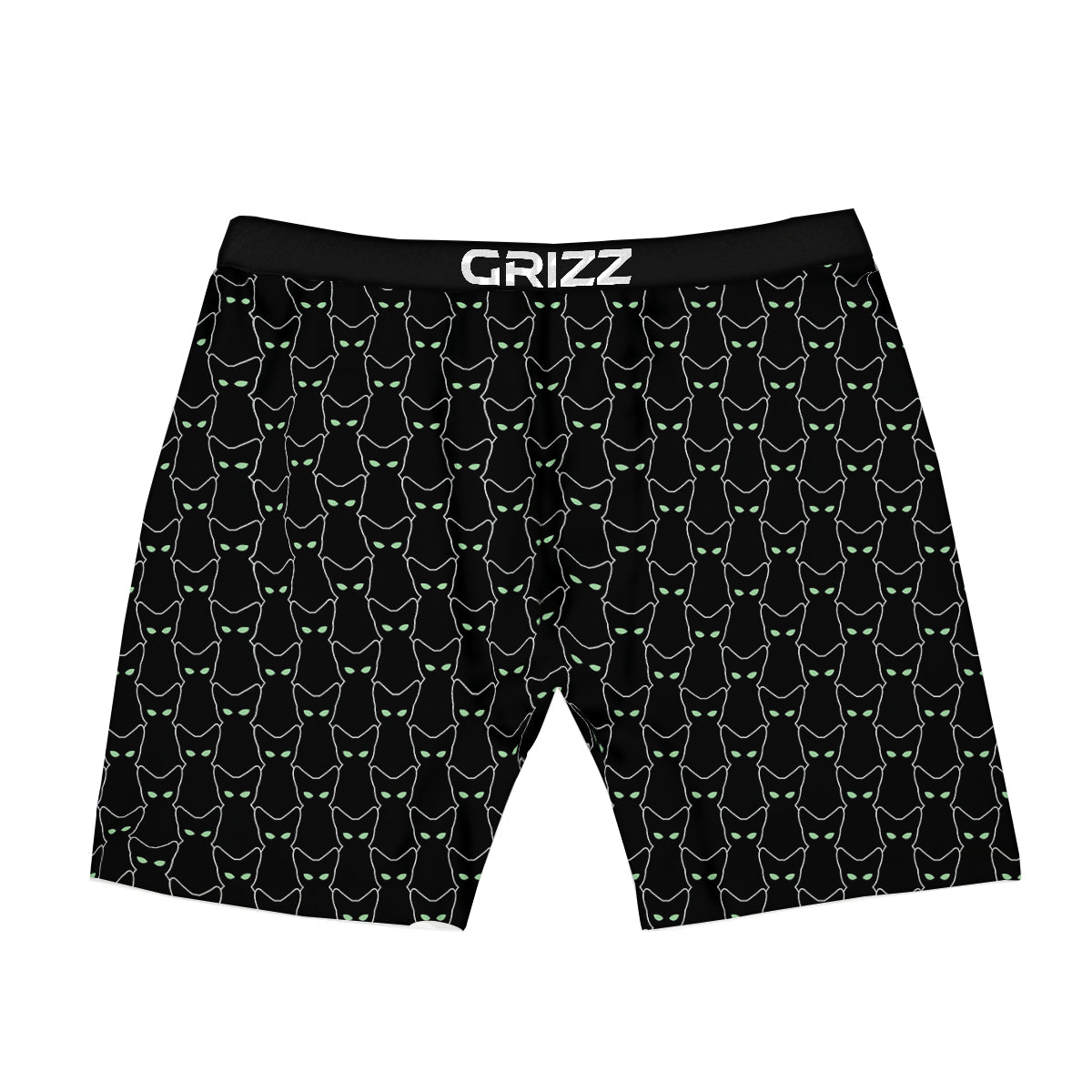 Black Cat Alien Print Pattern Boxer Briefs-grizzshop