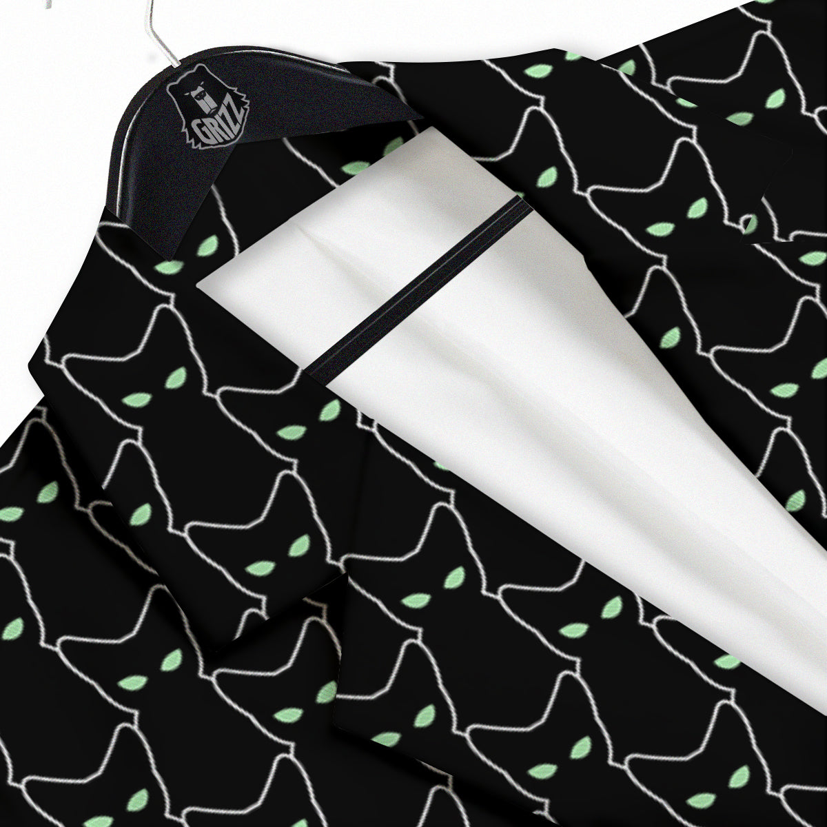 Black Cat Alien Print Pattern Men's Sport Coat-grizzshop