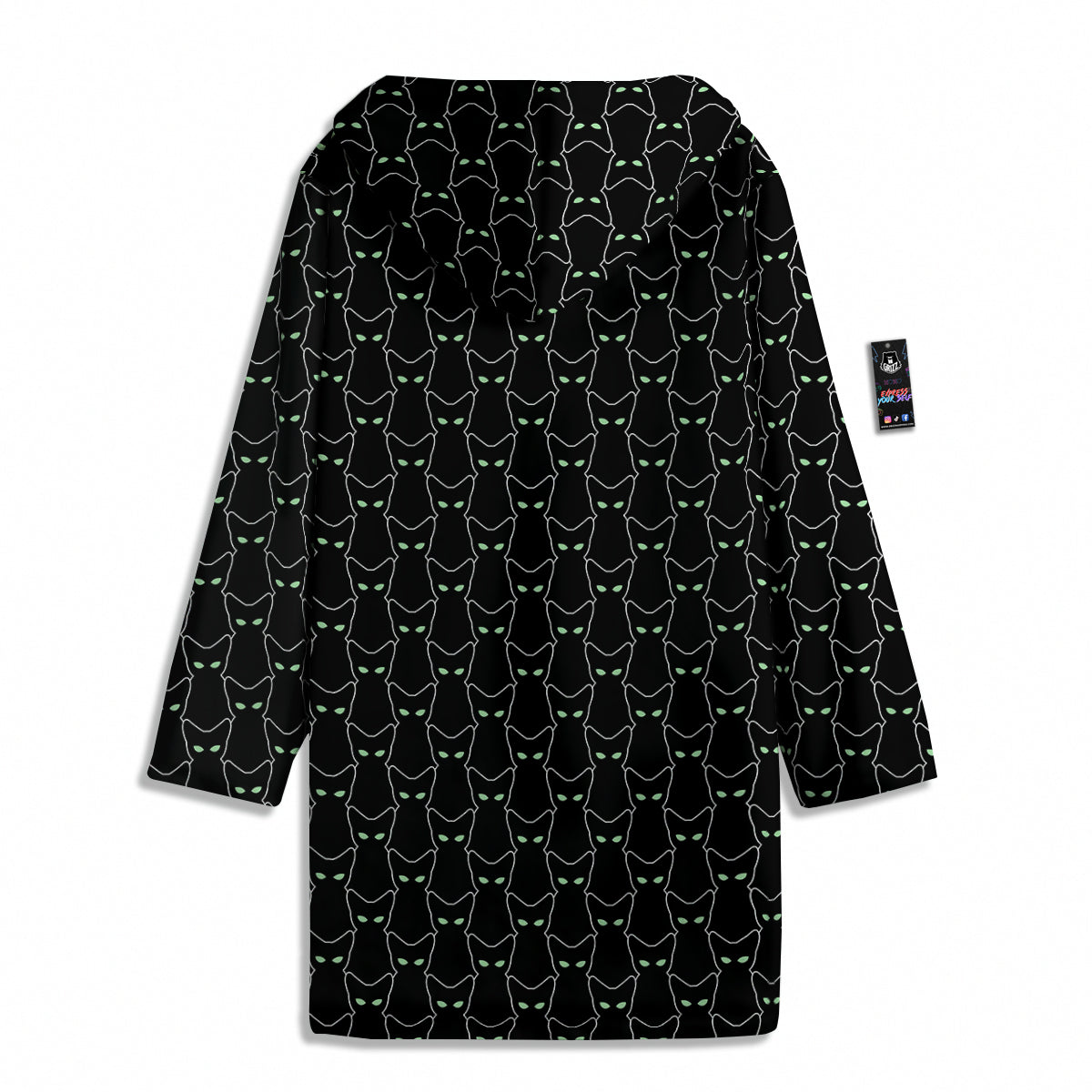 Black Cat Alien Print Pattern Men's Windbreaker Jacket-grizzshop