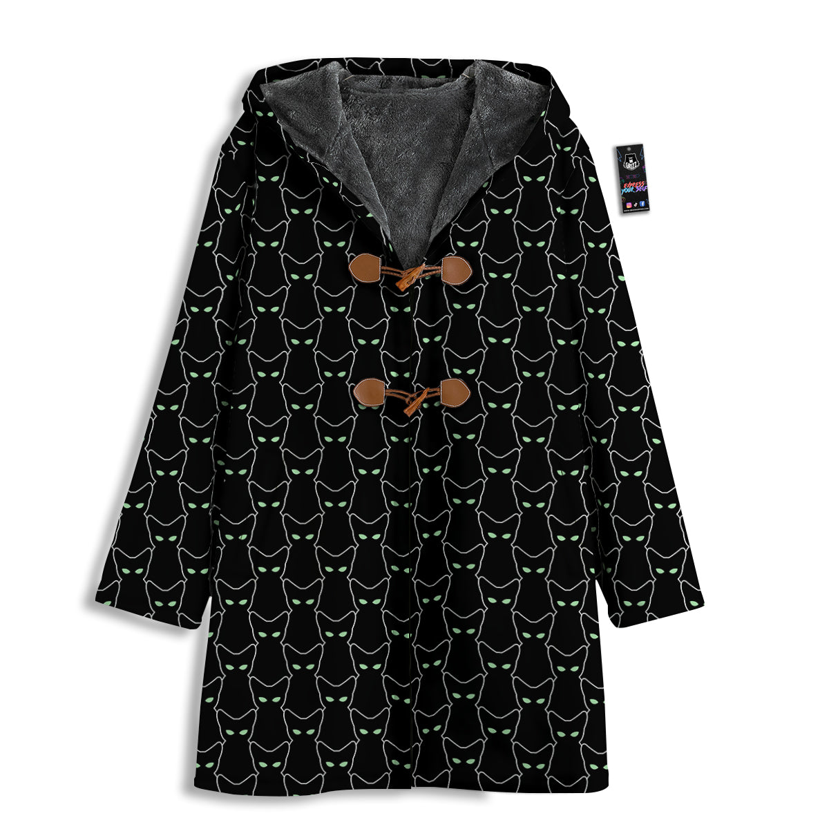 Black Cat Alien Print Pattern Men's Windbreaker Jacket-grizzshop