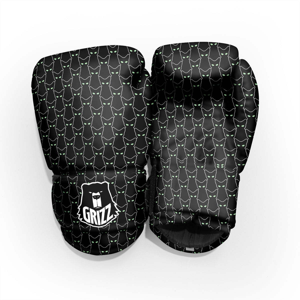 Black Cat Alien Print Pattern Pro Boxing Glove