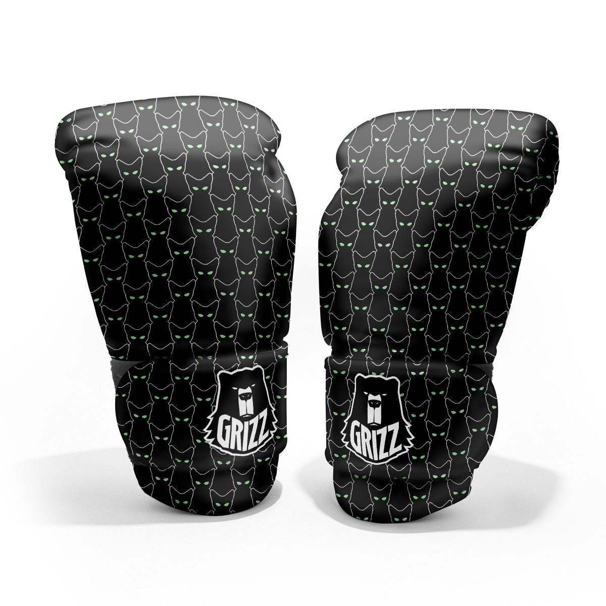 Black Cat Alien Print Pattern Pro Boxing Glove