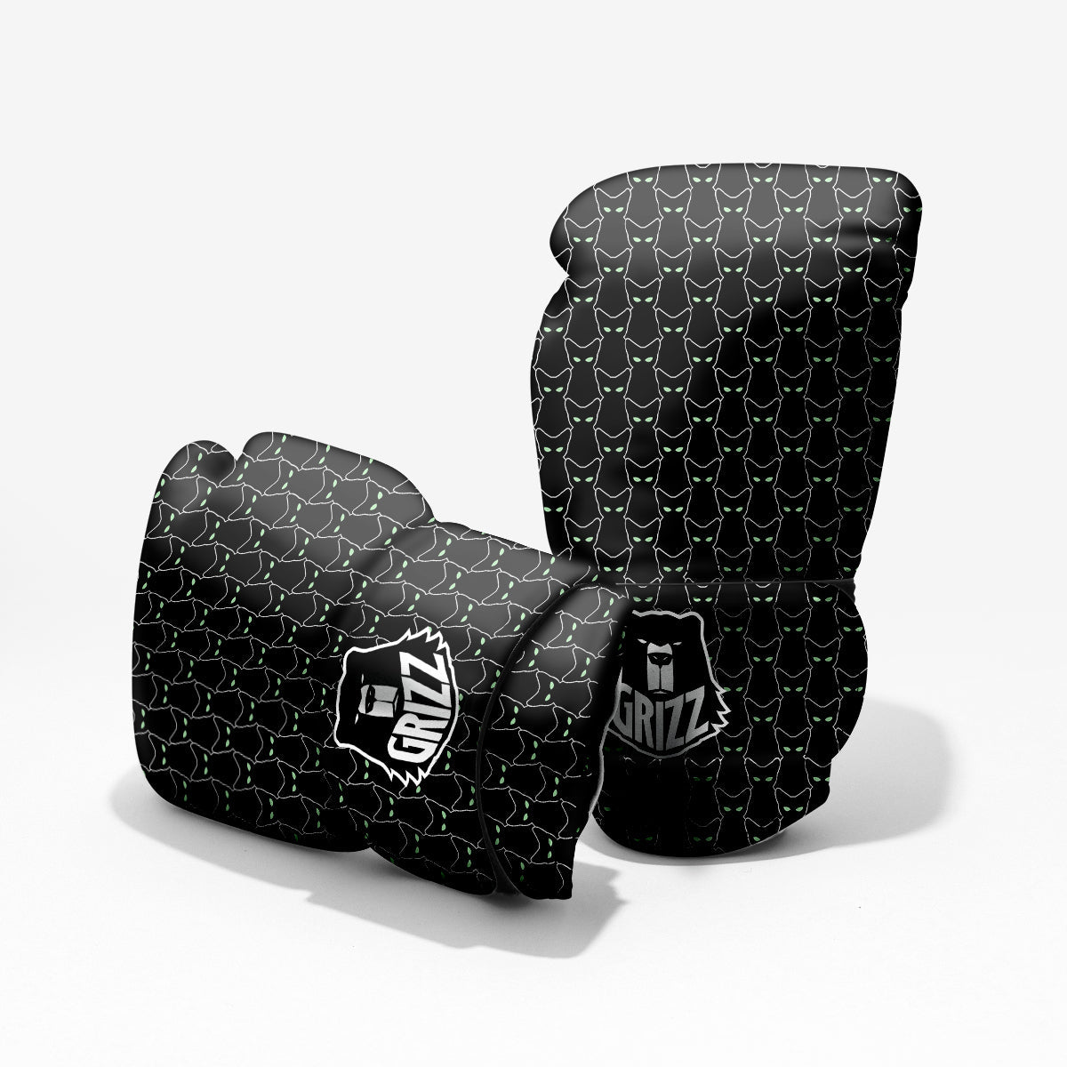 Black Cat Alien Print Pattern Pro Boxing Glove