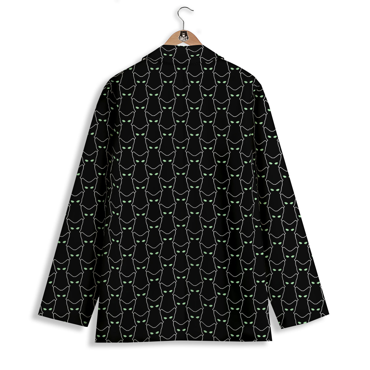 Black Cat Alien Print Pattern Women's Blazer-grizzshop