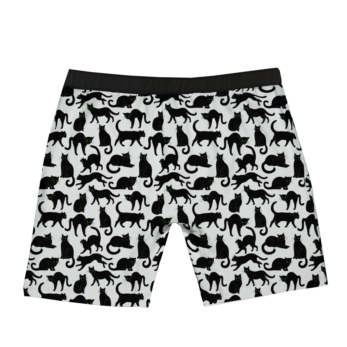 Black Cat And White Print Pattern Boxer Briefs-grizzshop