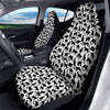 Black Cat And White Print Pattern Car Seat Covers-grizzshop