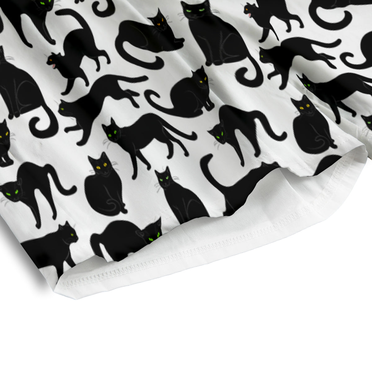 Black Cat And White Print Pattern Men's Athletic Shorts