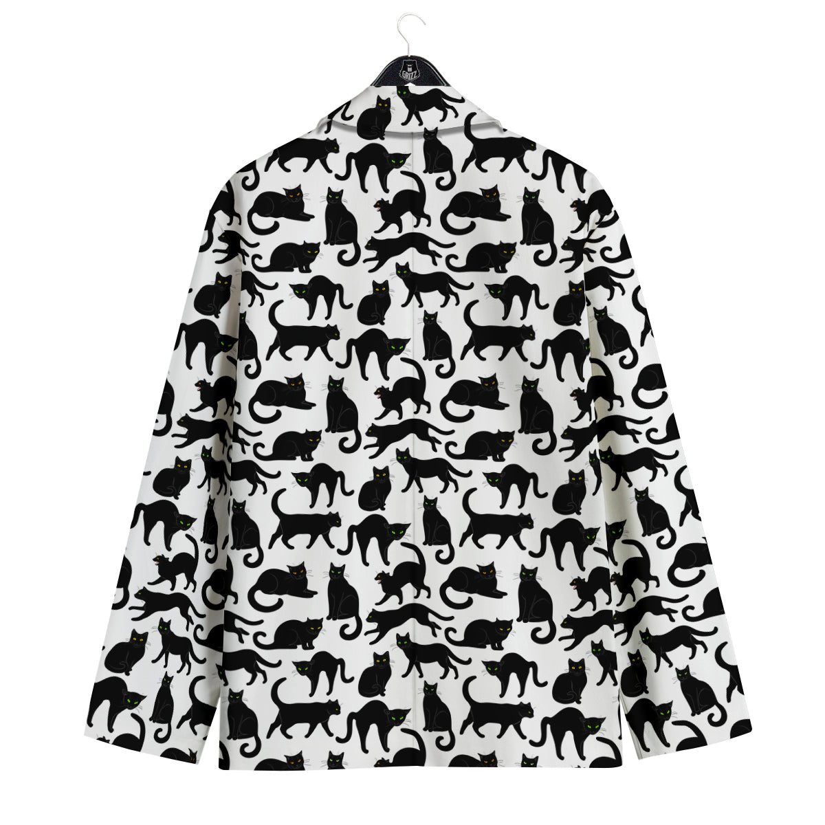 Black Cat And White Print Pattern Men's Sport Coat-grizzshop